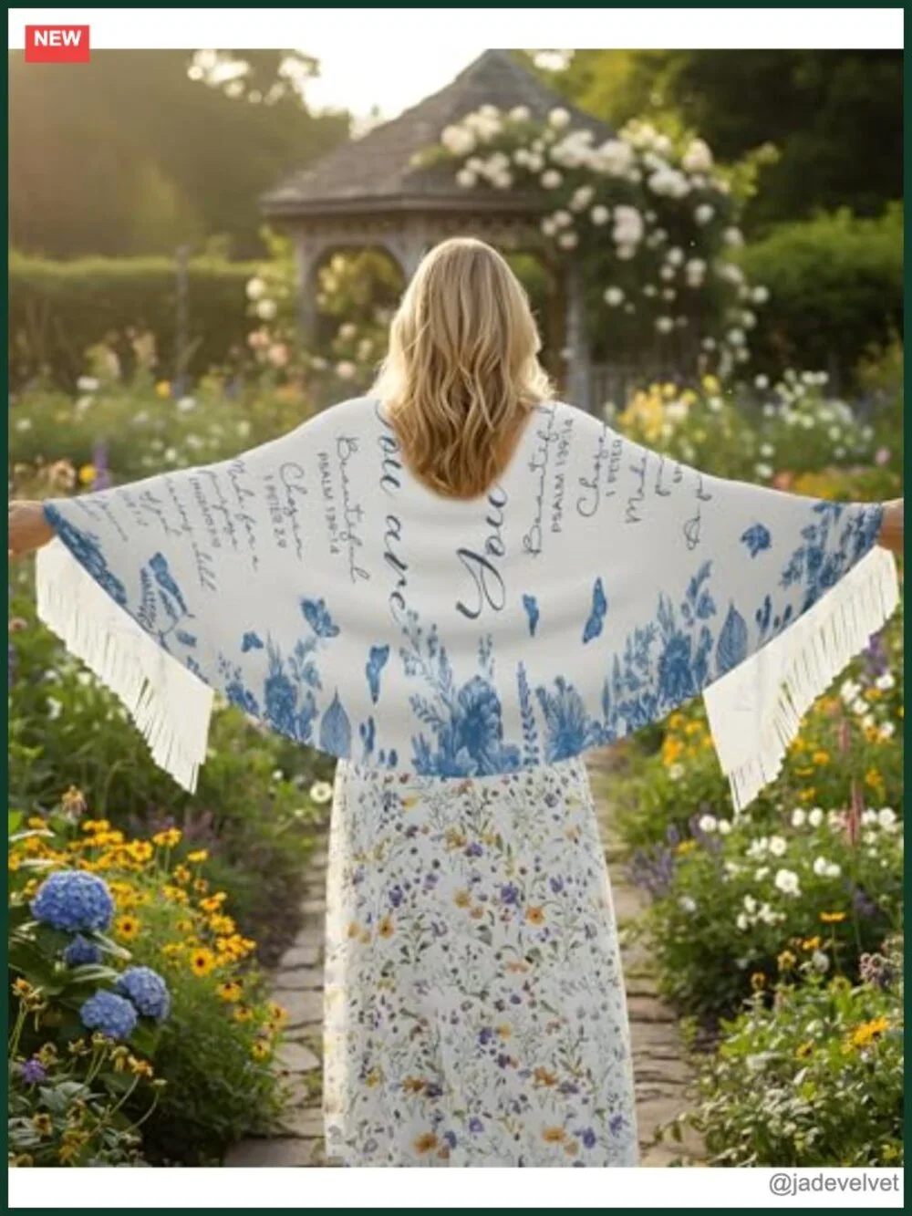 Prayer Shawl Scarf Wrap with Bible Verse Extra Large Cashmere Blend